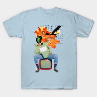 Duck Human sitting on Television T-Shirt